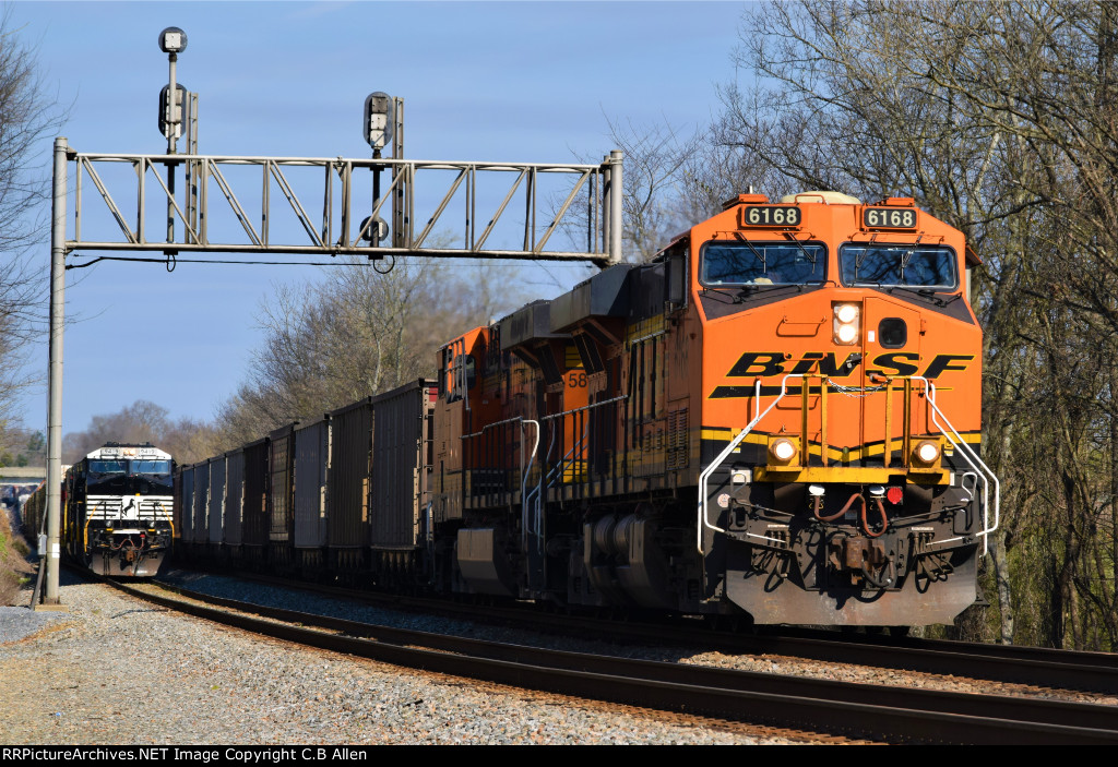 BNSF 6168 Leads a SB Coal Train